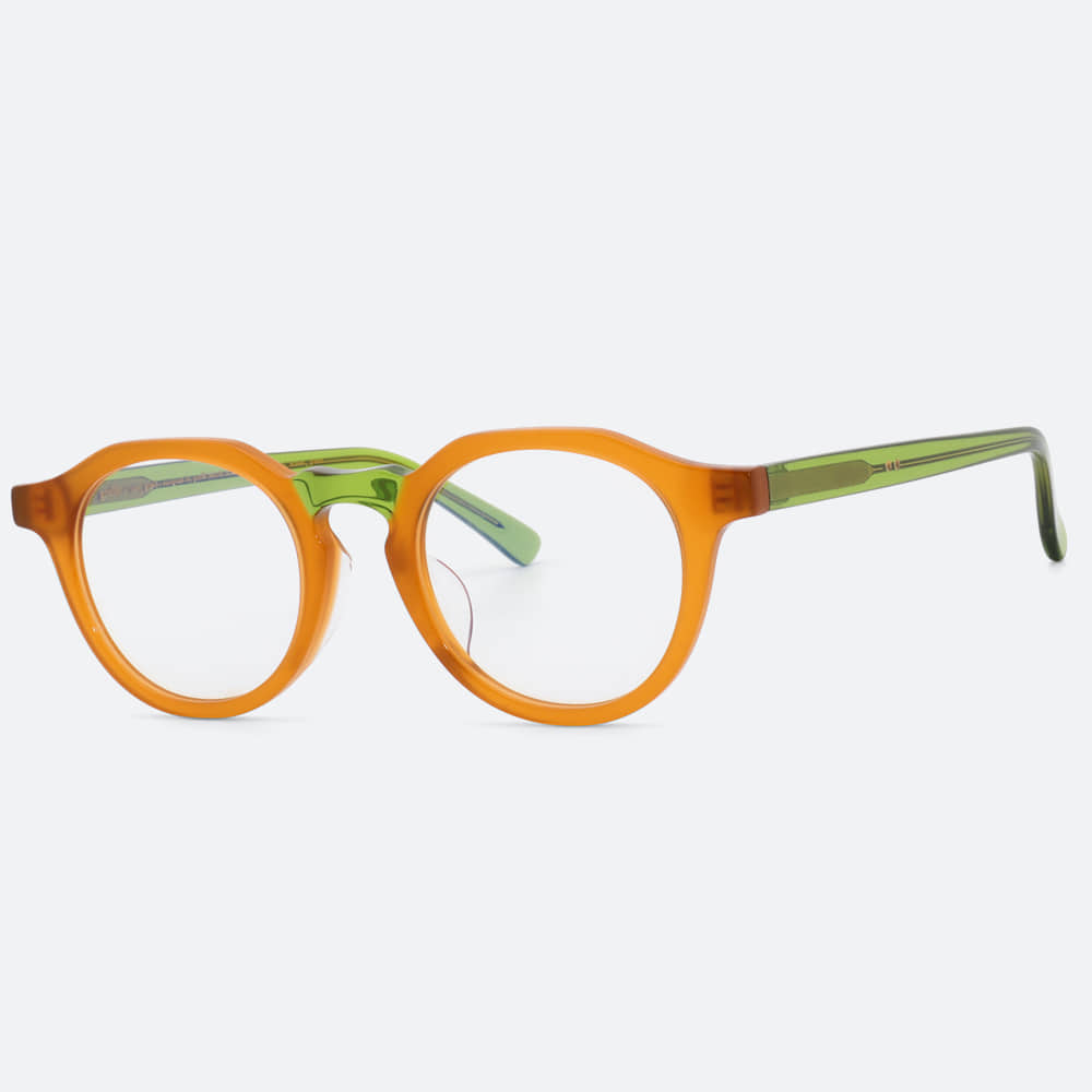 세컨아이즈-그라픽플라스틱 람스 RAMS brown green 다각형 뿔테 안경