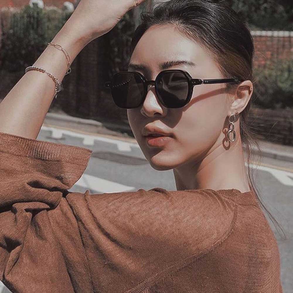 세컨아이즈-로렌스폴 에디트 EDIT C01 블랙 다각형 여자 뿔테 선글라스