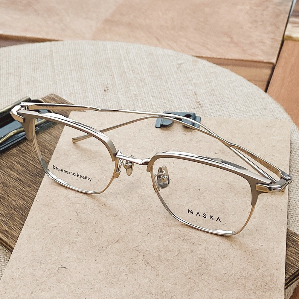 세컨아이즈-마스카 프리 디코드 DeCODE N1 52 01 골드 베타티타늄 사각 하금테 안경