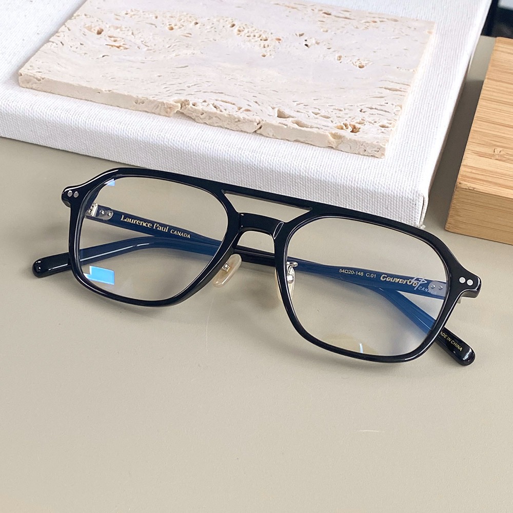 세컨아이즈-하정우 로렌스폴 쿠버6 COUVER6 C01 스퀘어 블랙 투브릿지 안경