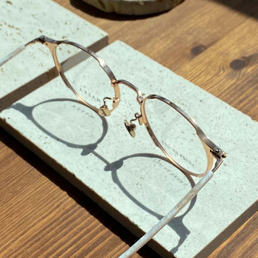 세컨아이즈-마스카 프리 클레 Free Klee 03I 로즈골드 가벼운 라운드 티타늄 안경