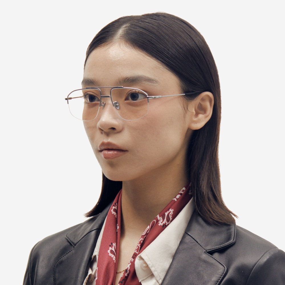 세컨아이즈-프로젝트프로덕트 CL14 CWG 화이트골드 다각 반무테 투브릿지 티타늄 안경