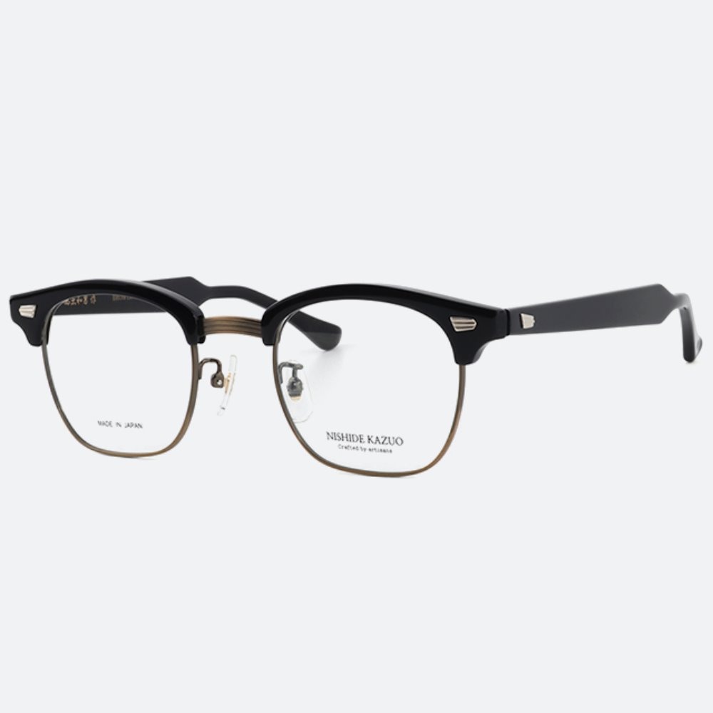 세컨아이즈-니시데카즈오 브로우라인 BROWLINE C6 블랙 하금테 안경